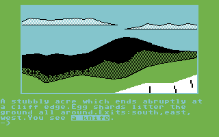 Book of the Dead (Commodore 64) screenshot: Broken out of the egg