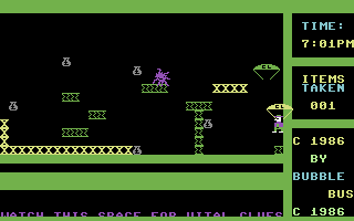 Boing (Commodore 64) screenshot: Using a parachute