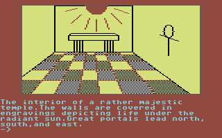 Book of the Dead (Commodore 64) screenshot: Inside a temple
