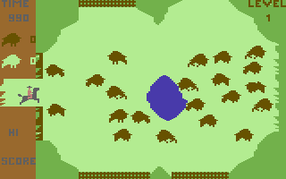 Buffalo Round Up (Commodore 64) screenshot: Lets round up the buffalo