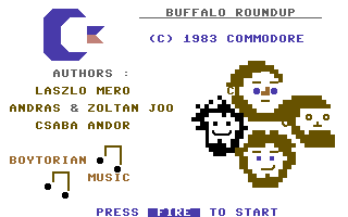Buffalo Round Up (Commodore 64) screenshot: Title Screen