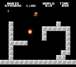 Super Mario Bros. 2 (NES) screenshot: The final level of the secret World 9 spells "Arigatou!" with blocks.
