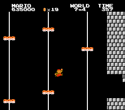 Super Mario Bros. 2 (NES) screenshot: Will Mario make this high jump? Spoiler: he will.