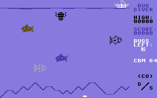 Bug Diver (Commodore 64) screenshot: Lets get your eggs