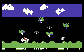 C5 Clive (Commodore 64) screenshot: Another battery to collect
