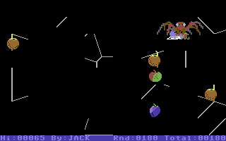 Buzz Off! (Commodore 64) screenshot: You were killed and taken away