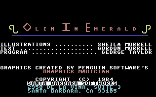 Olin in Emerald: Kingdom of Myrrh (Commodore 64) screenshot: Title Screen
