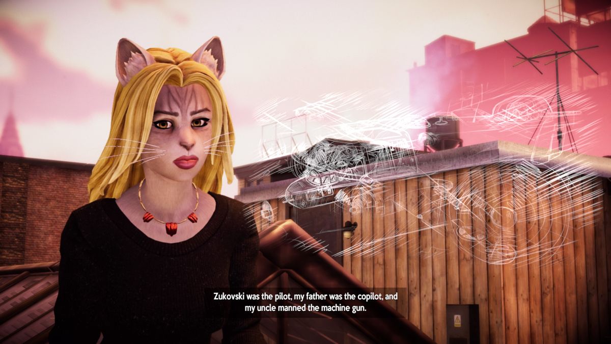 Blacksad: Under the Skin (PlayStation 4) screenshot: Sonia is familiar with some of the people in the photo