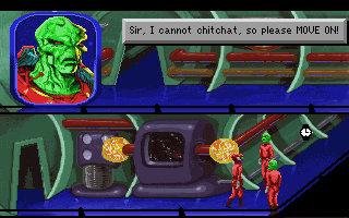 Space Quest I: Roger Wilco in the Sarien Encounter (DOS) screenshot: Infiltrating the Sarien mothership