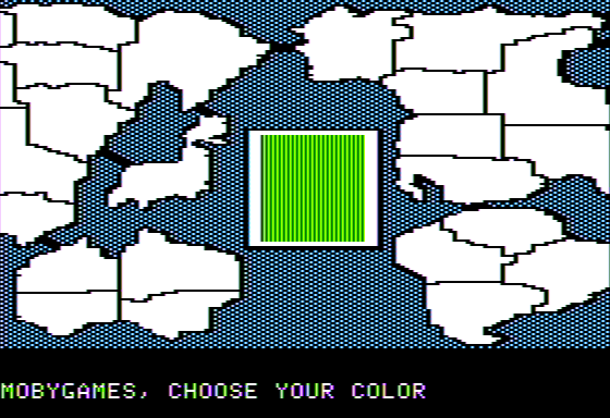 The Computer Edition of Risk: The World Conquest Game (Apple II) screenshot: Choosing the Player's Color