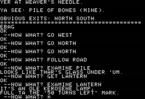 Lost Dutchman's Gold (Apple II) screenshot: Near Weaver's Needle