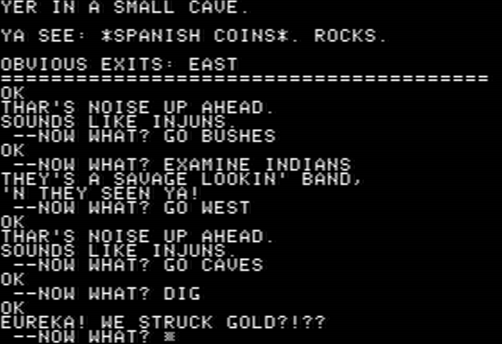 Lost Dutchman's Gold (Apple II) screenshot: First Treasure Found