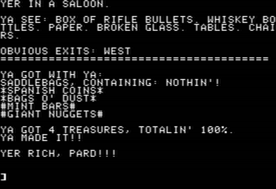 Lost Dutchman's Gold (Apple II) screenshot: All Treasures Found