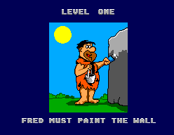 The Flintstones (SEGA Master System) screenshot: Fred Must Paint the Wall