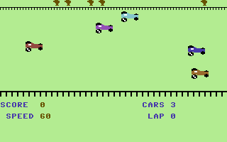 2-Up: Jewel Raiders / Distance Demons (Commodore 64) screenshot: Distant Demons: Let's race