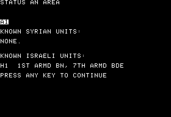 Screenshot of Golan Front (Apple II, 1985) - MobyGames