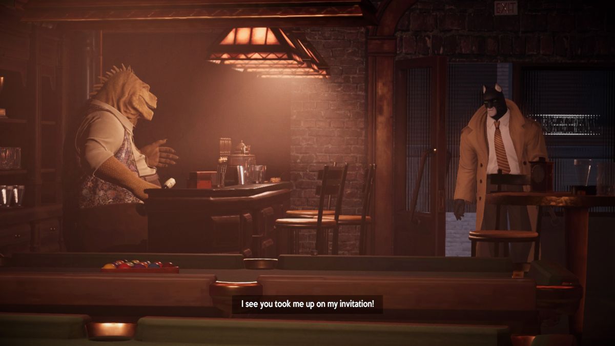 Blacksad: Under the Skin (PlayStation 4) screenshot: La Iguana bar