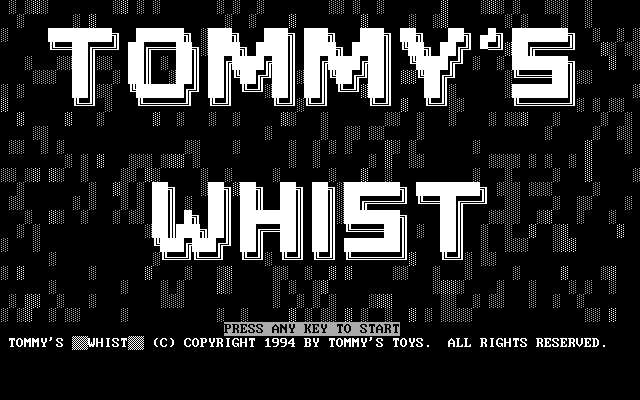 Tommy's Whist (DOS) screenshot: This is the game's title screen as viewed using the monochrome display option