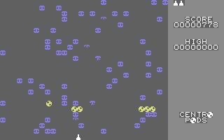 Centropods (Commodore 64) screenshot: The Centropod is split