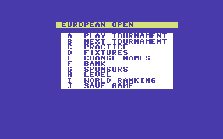 Championship Golf (Commodore 64) screenshot: Options