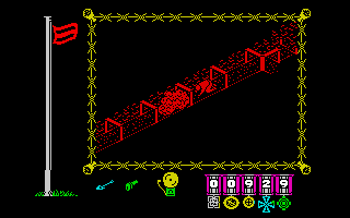 The Great Escape (ZX Spectrum) screenshot: Landslide in the tunnel.