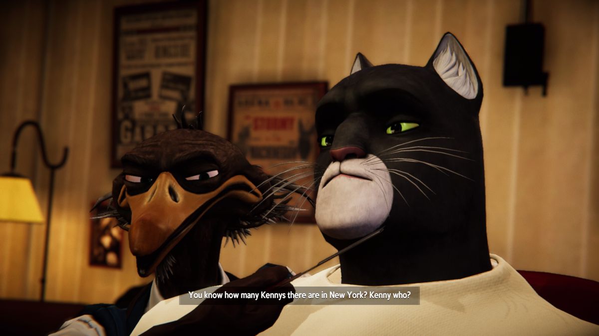 Blacksad: Under the Skin (PlayStation 4) screenshot: Wouldn't wanna answer incorrectly