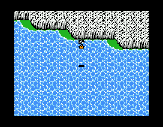 Final Fantasy (MSX) screenshot: Cruising over mountains and sea