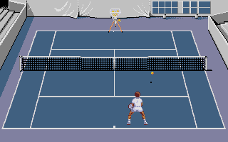 Jimmy Connors Pro Tennis Tour (DOS) screenshot: Training with the Ball Machine