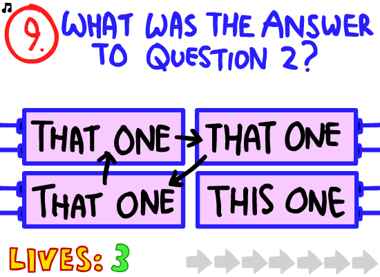The Impossible Quiz (Browser) screenshot: Question 9