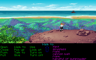 The Secret of Monkey Island (DOS) screenshot: The lookout point on Monkey Island