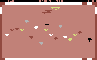 Circus (Commodore 64) screenshot: Shoot the balloons