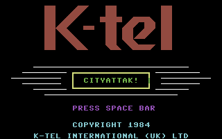 CityAttak (Commodore 64) screenshot: Title Screen