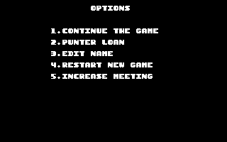 Classic Punter (Commodore 64) screenshot: Options