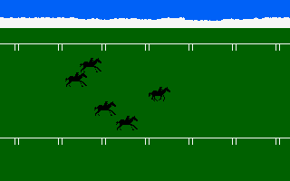 Classic Punter (Amstrad CPC) screenshot: The race is being run