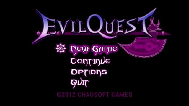 EvilQuest (Windows) screenshot: Title screen