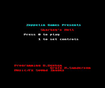 Sharkey's Moll (ZX Spectrum) screenshot: Title screen