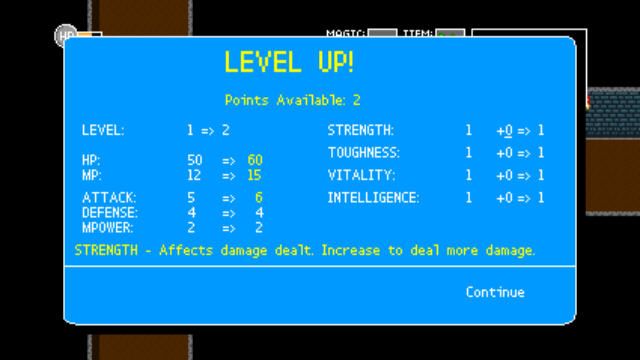 EvilQuest (Windows) screenshot: Level up!