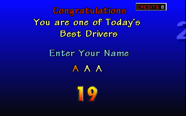 World Rally 2: Twin Racing (Arcade) screenshot: Name entry