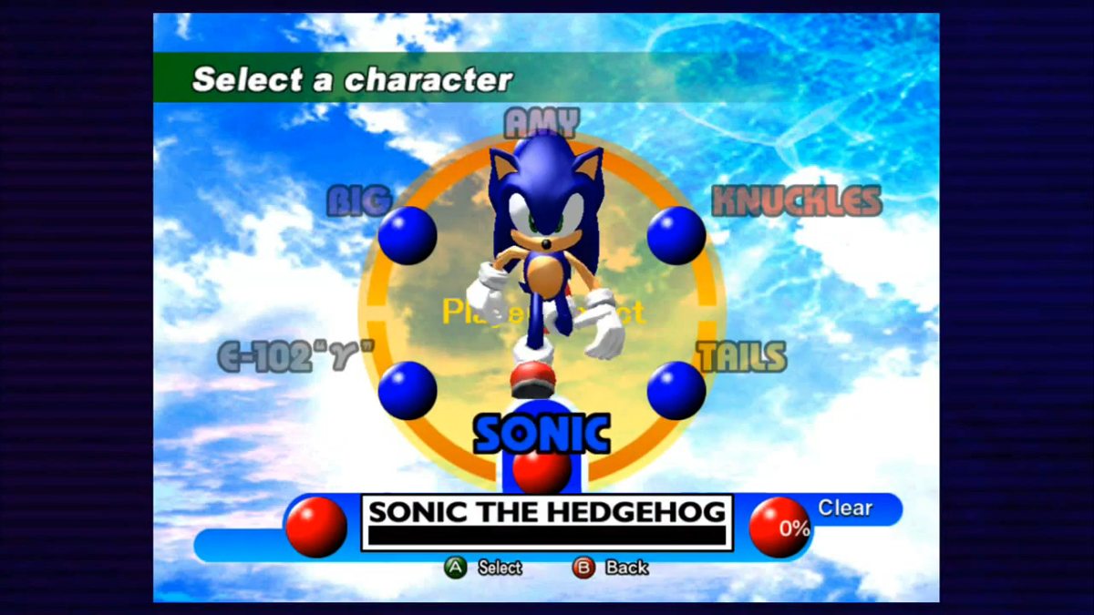 Sonic Adventure (Xbox 360) screenshot: Character