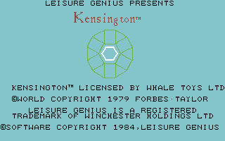 Computer Kensington (Commodore 64) screenshot: Title Screen