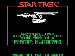 Star Trek: Strategic Operations Simulator (TI-99/4A) screenshot: Title screen