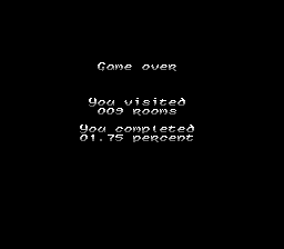 Solstice: The Quest for the Staff of Demnos (NES) screenshot: Game over