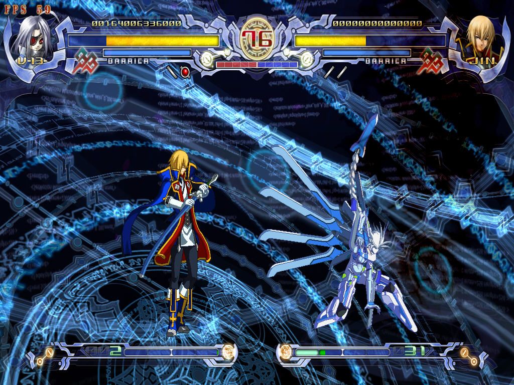 BlazBlue: Calamity Trigger (Windows) screenshot: Trapped in ice