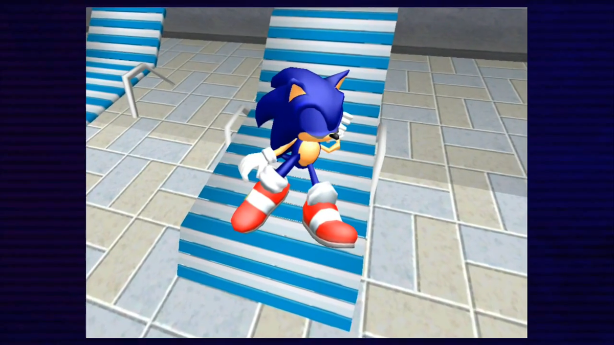 Sonic Adventure (Xbox 360) screenshot: Sonic is sleeping