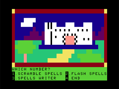 Magic Spells (TRS-80 CoCo) screenshot: Main Menu
