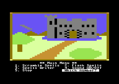 Magic Spells (Commodore 64) screenshot: Main Menu