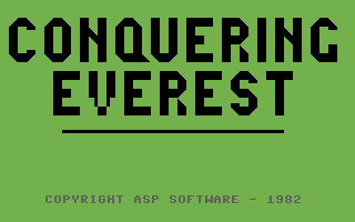 Conquering Everest (Commodore 64) screenshot: Title Screen