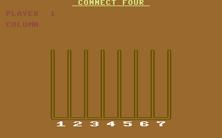 Connect 4 (Commodore 64) screenshot: Start of the game
