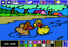 Electric Crayon: This Land Is Your Land (Apple II) screenshot: Lake Lands