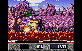 Elvira: The Arcade Game (DOS) screenshot: Just destroyed an enemy (MCGA/VGA)